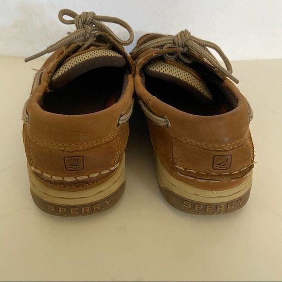 SPERRY Boat Shoes Tan Billfish Kids Size 2.5 - Picture 3 of 5